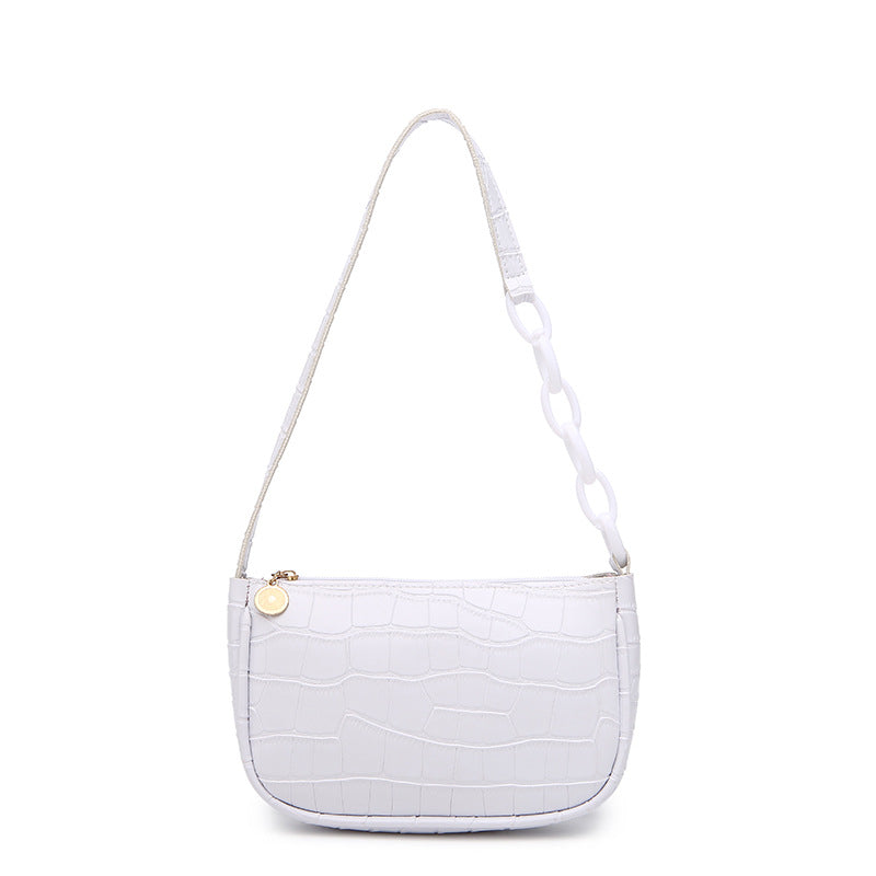 CROC PATTERN SHOULDER BAG