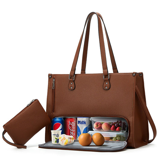 **I Large-Capacity Tote Bag With inbuilt lunchbox