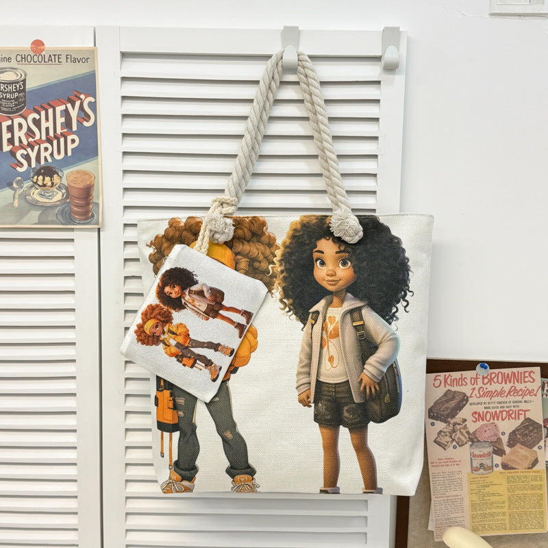 1. LARGE TOTE BAG WITH PURSE (TWO SIDED)