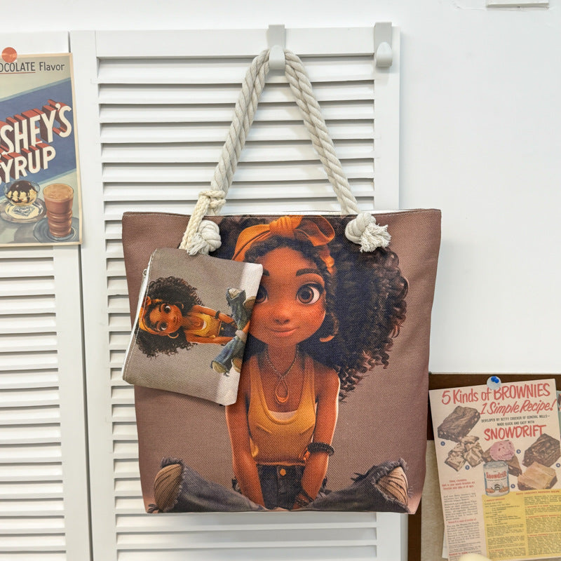 1. LARGE TOTE BAG WITH PURSE (TWO SIDED)