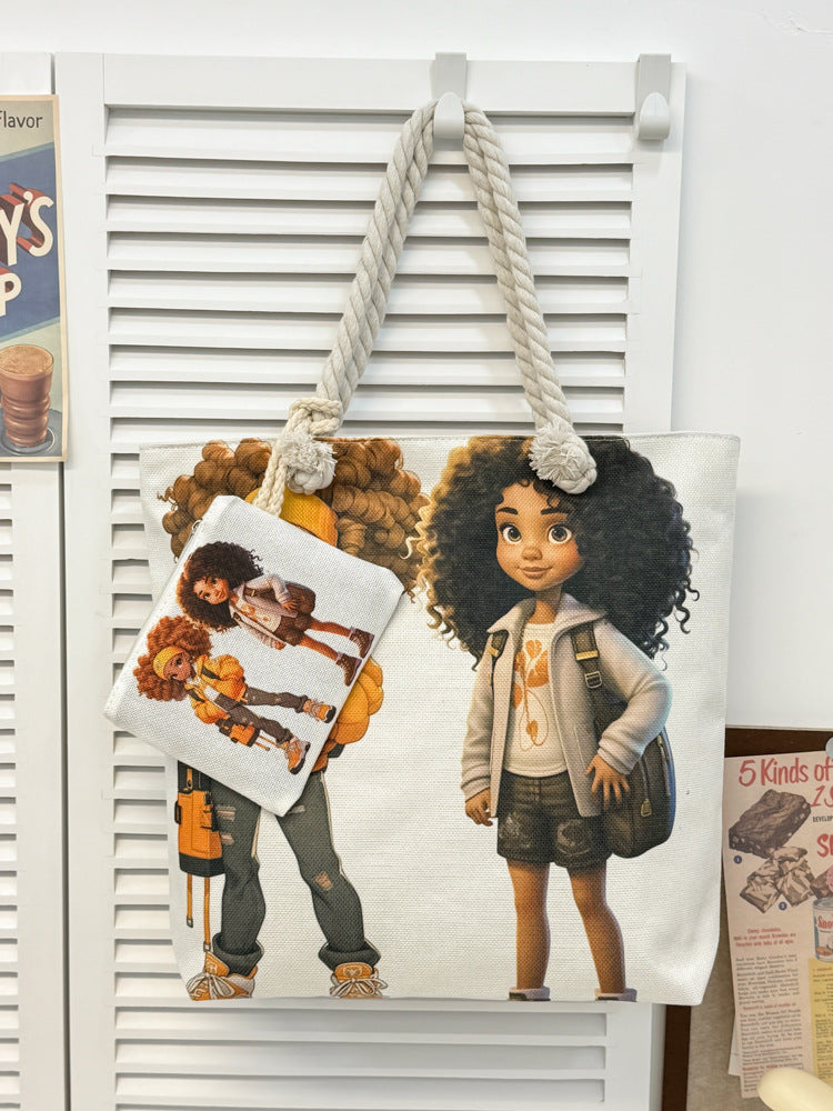 1. LARGE TOTE BAG WITH PURSE (TWO SIDED)