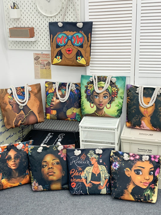 Black Beauty Double Sided Tote Bag