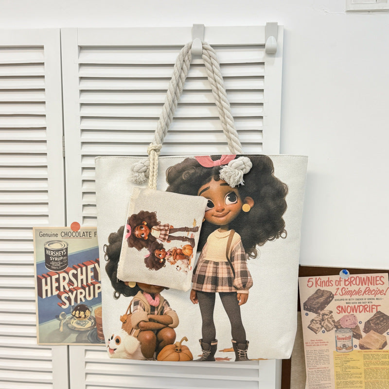 1. LARGE TOTE BAG WITH PURSE (TWO SIDED)