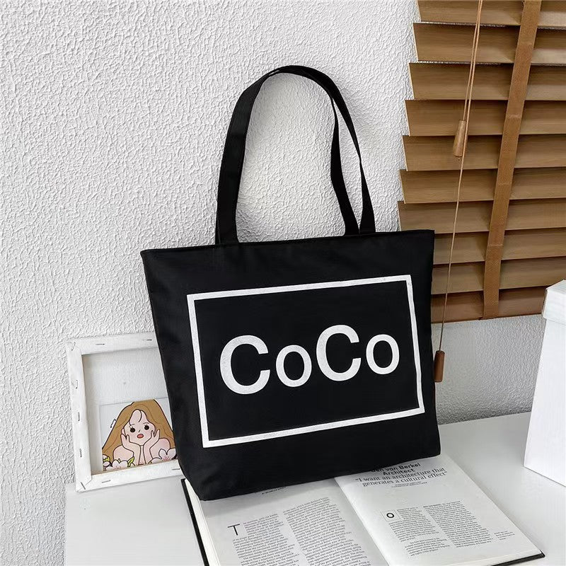 CANVAS BLACK TOTE BAG