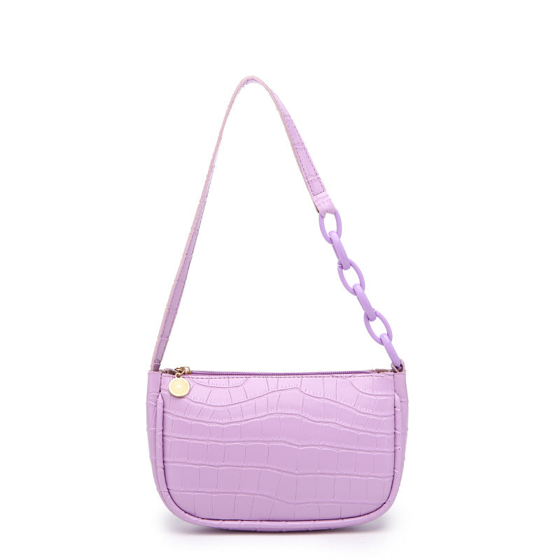 CROC PATTERN SHOULDER BAG