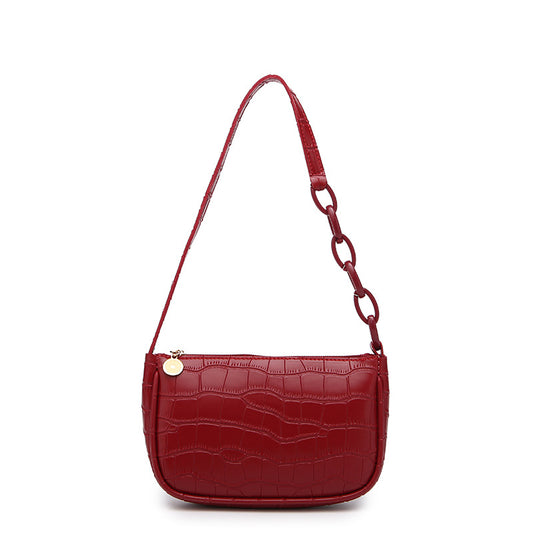 CROC PATTERN SHOULDER BAG