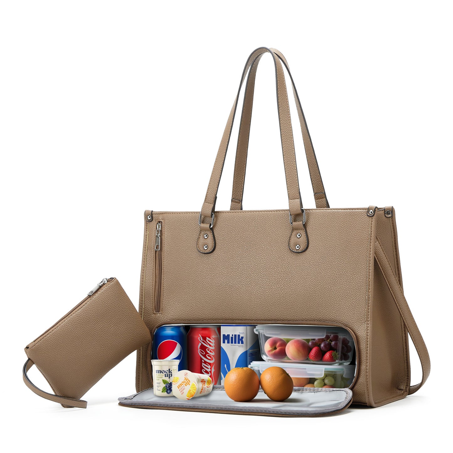 **I Large-Capacity Tote Bag  With inbuilt lunchbox