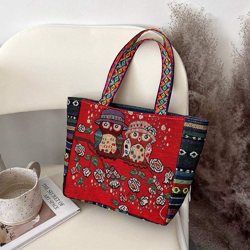 RETRO EMBROIDERY  HAND BAG