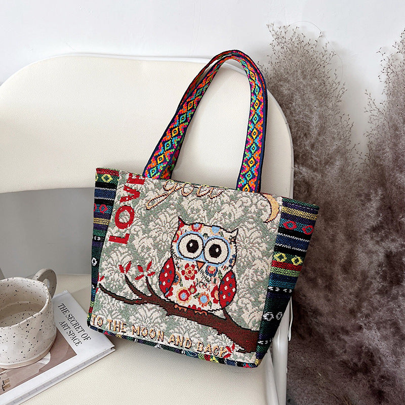 RETRO EMBROIDERY  HAND BAG