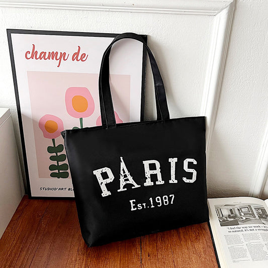 CANVAS BLACK TOTE BAG