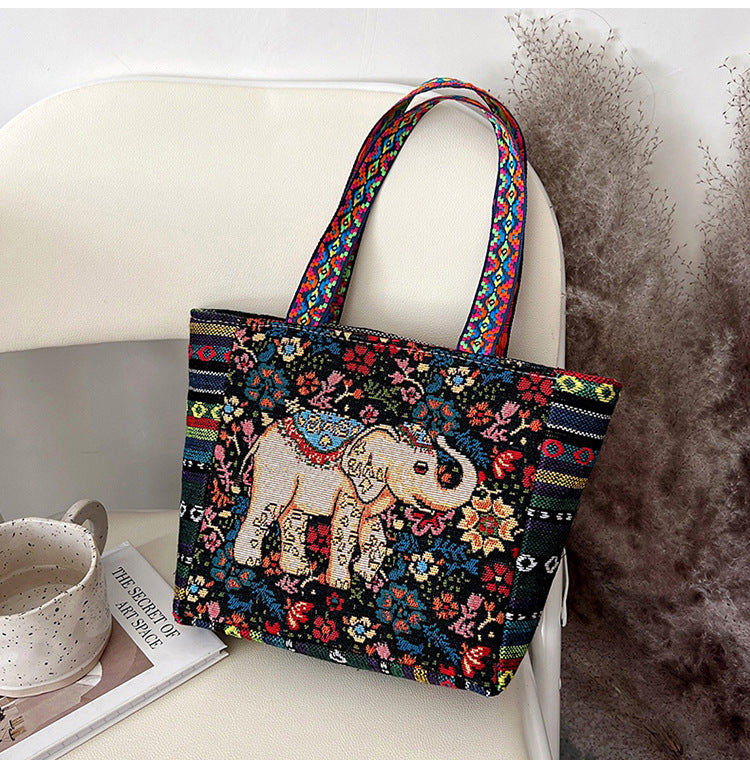 RETRO EMBROIDERY  HAND BAG