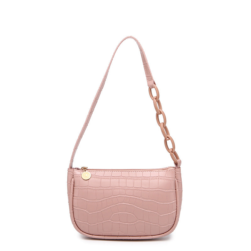 CROC PATTERN SHOULDER BAG