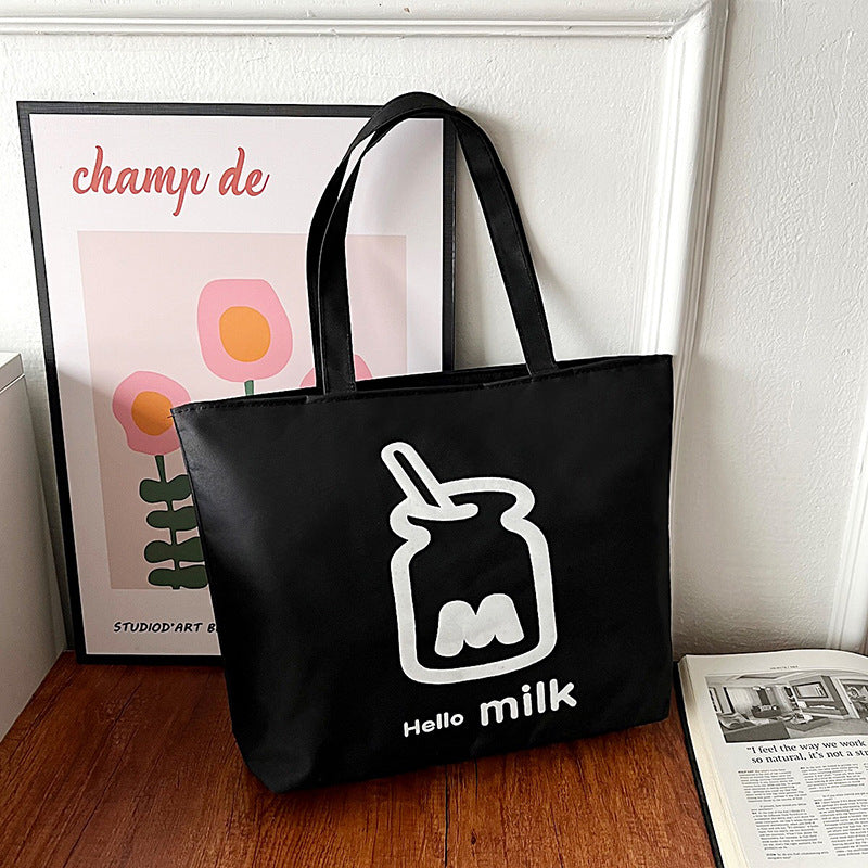 CANVAS BLACK TOTE BAG