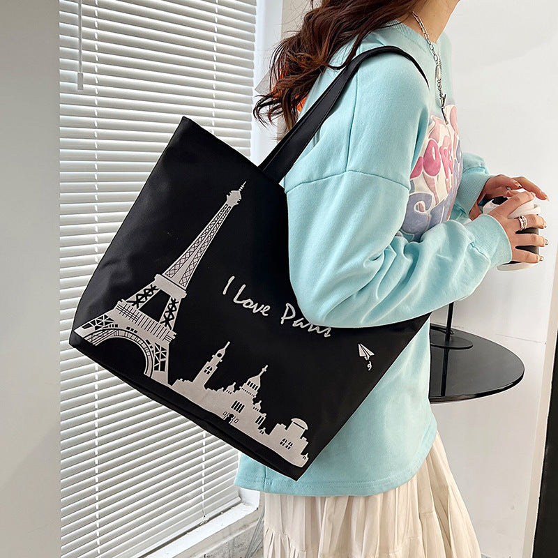 CANVAS BLACK TOTE BAG