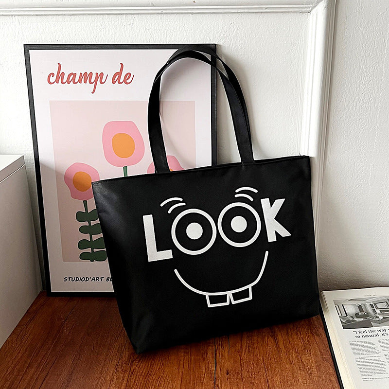 CANVAS BLACK TOTE BAG