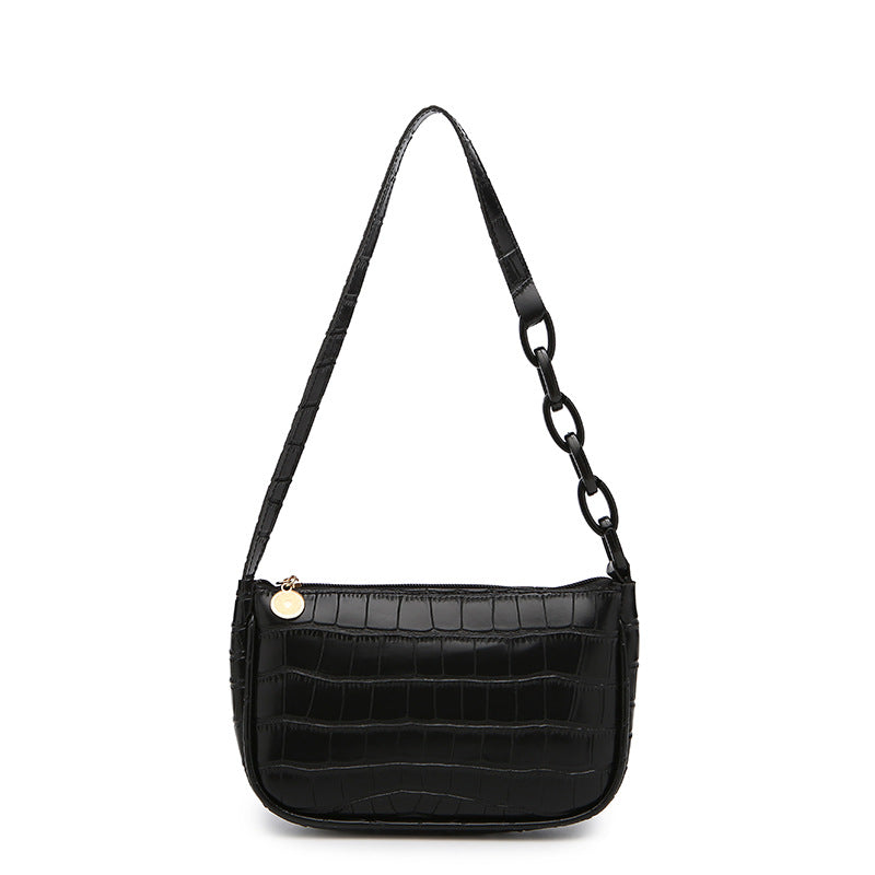 CROC PATTERN SHOULDER BAG