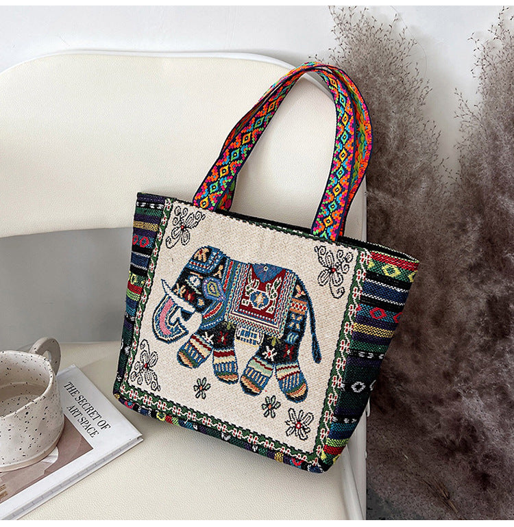 RETRO EMBROIDERY  HAND BAG