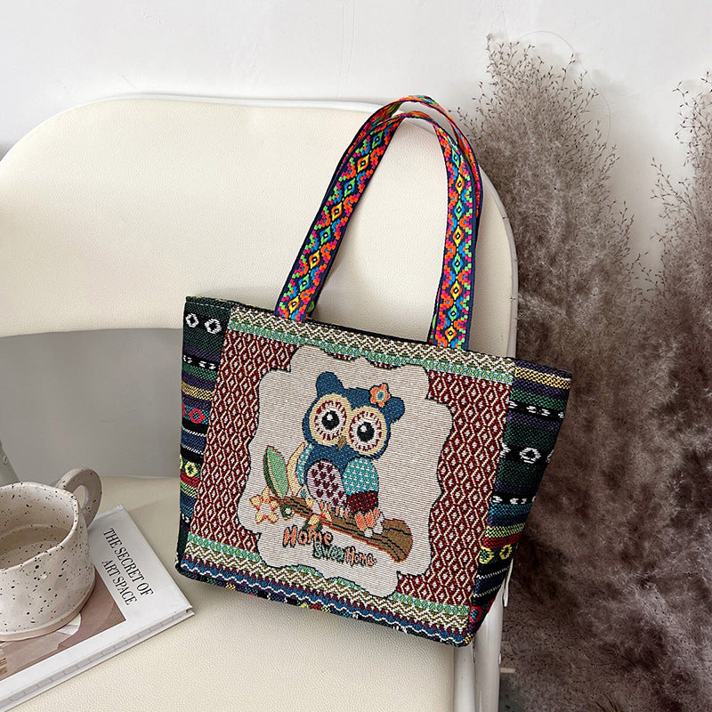 RETRO EMBROIDERY  HAND BAG