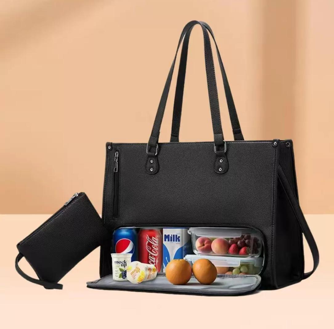 **I Large-Capacity Tote Bag  With inbuilt lunchbox