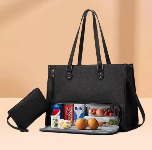 **I Large-Capacity Tote Bag  With inbuilt lunchbox