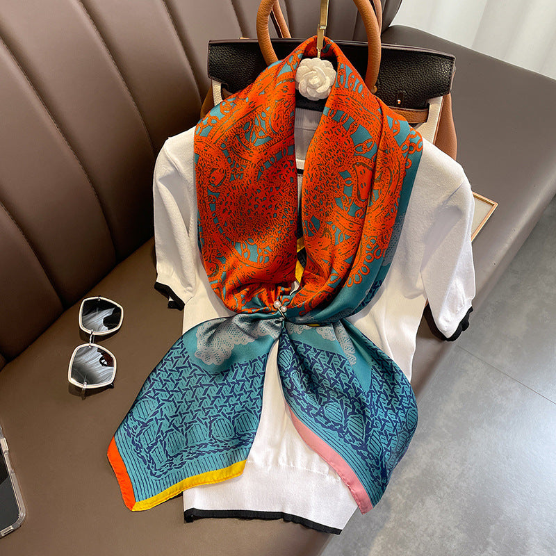 (110cm x 110cm) Big Flower 110 Silk Scarf Large
