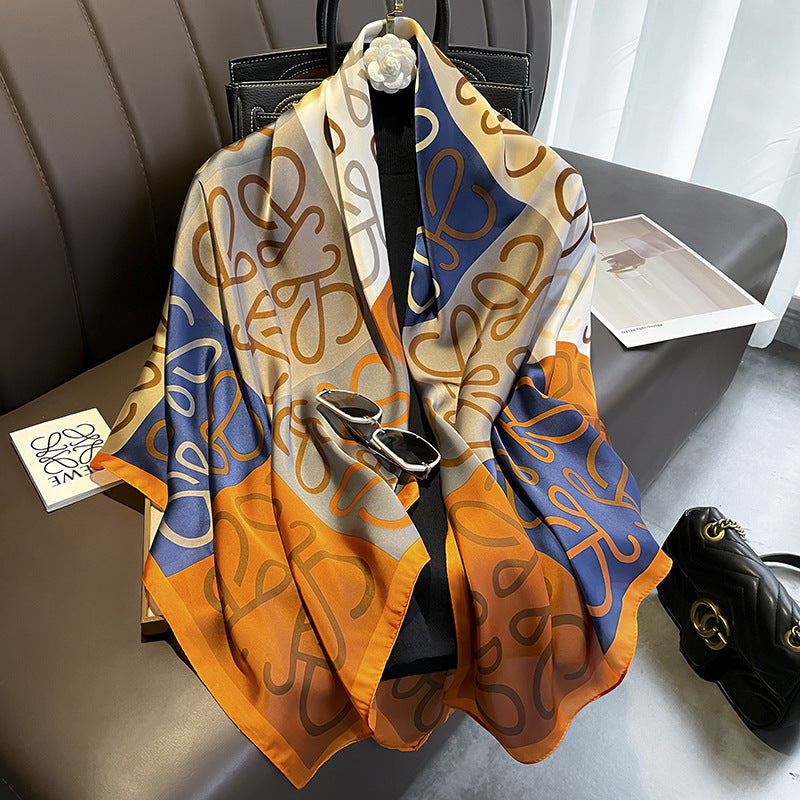 (110cm x 110cm) Big Flower 110 Silk Scarf Large