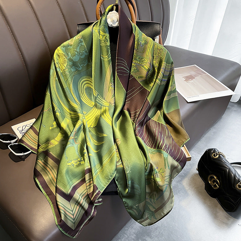 (110cm x 110cm) Big Flower 110 Silk Scarf Large