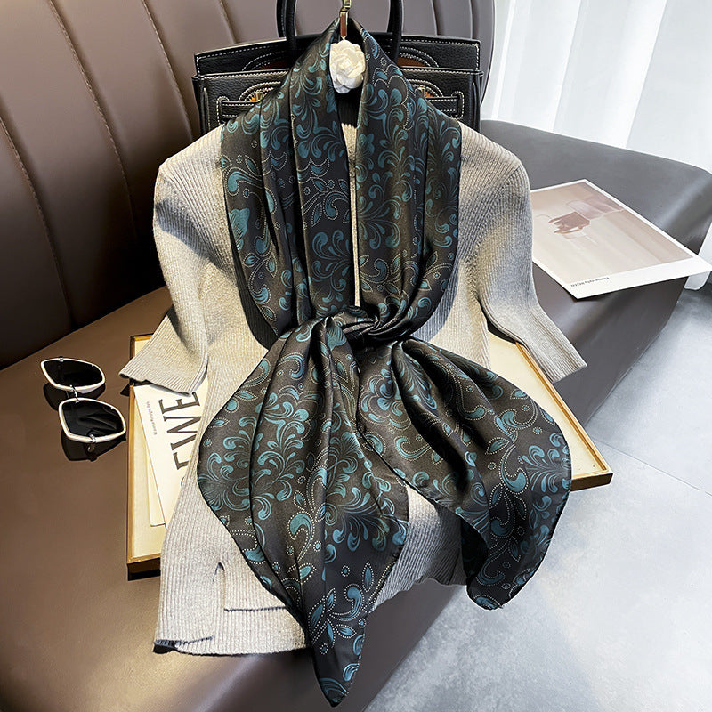 (110cm x 110cm) Big Flower 110 Silk Scarf Large