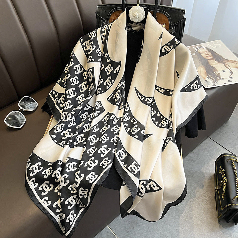 (110cm x 110cm) Big Flower 110 Silk Scarf Large