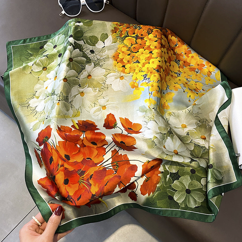 (70CM X 70CM) SILK SCARF BERRY