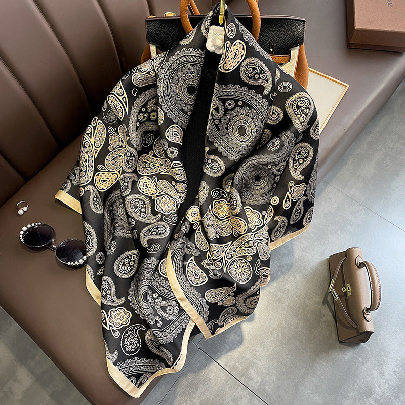 (110cm x 110cm) Big Flower 110 Silk Scarf Large